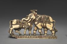 Bull and Elephant in Combat, 1500s-1600s. Creator: Unknown