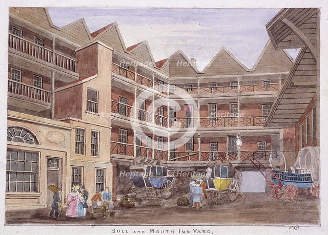 Bull and Mouth Street, London, 1806. Artist: Valentine Davis
