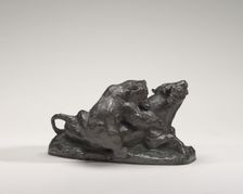 Bull Brought Down by a Bear, model n.d., cast c. 1840/1873. Creator: Antoine-Louis Barye