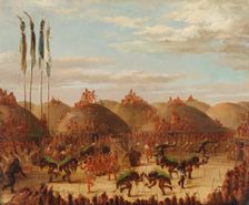 Bull Dance, Mandan O-kee-pa Ceremony, 1832. Creator: George Catlin