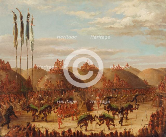 Bull Dance, Mandan O-kee-pa Ceremony, 1832. Creator: George Catlin.