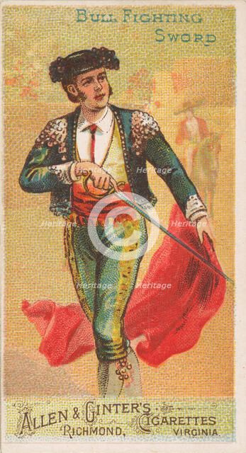 Bull Fighting Sword, from the Arms of All Nations series (N3) for Allen & Ginter Cigarette..., 1887. Creator: Allen & Ginter.