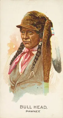 Bull Head, Pawnee, from the American Indian Chiefs series (N2) for Allen & Ginter Cigarett..., 1888. Creator: Allen & Ginter