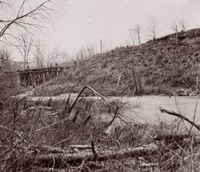 Bull Run. Bridge near Union Mills (destroyed seven times), ca. 1862. Creator: Tim O'Sullivan