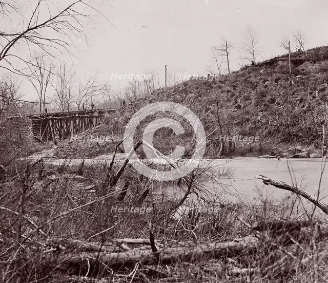 Bull Run. Bridge near Union Mills (destroyed seven times), ca. 1862. Creator: Tim O'Sullivan.