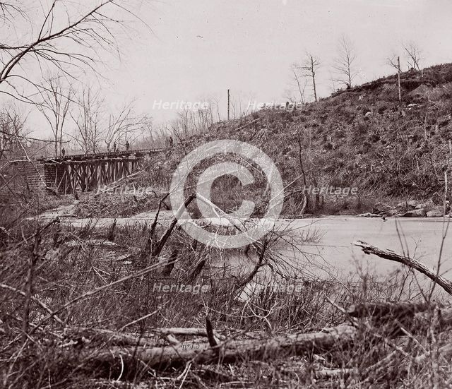 Bull Run. Bridge near Union Mills (destroyed seven times), ca. 1862. Creator: Tim O'Sullivan.