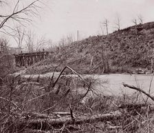 Bull Run. Bridge near Union Mills (destroyed seven times), ca. 1862. Creator: Tim O'Sullivan