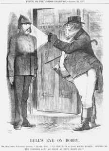 Bull's Eye on Bobby 1877. Creator: John Tenniel