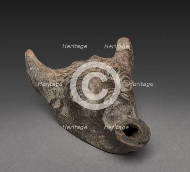 Bull's-head Lamp, 1st Century BC - 1st Century AD. Creator: Unknown.