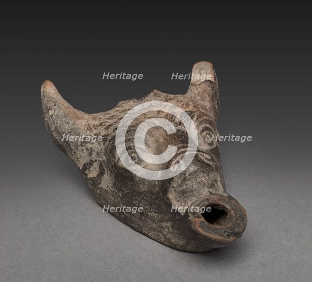 Bull's-head Lamp, 1st Century BC - 1st Century AD. Creator: Unknown.