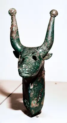 Bull's head with knobbed horns, Rynkeby Bog, Denmark, c4th century BC