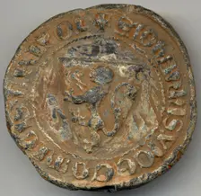 Bulla of Jean, Vicomte de Tripoli, Frankish, ca. 1175. Creator: Unknown