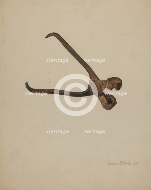 Bullet Mold, 1941. Creator: Herman O. Stroh.