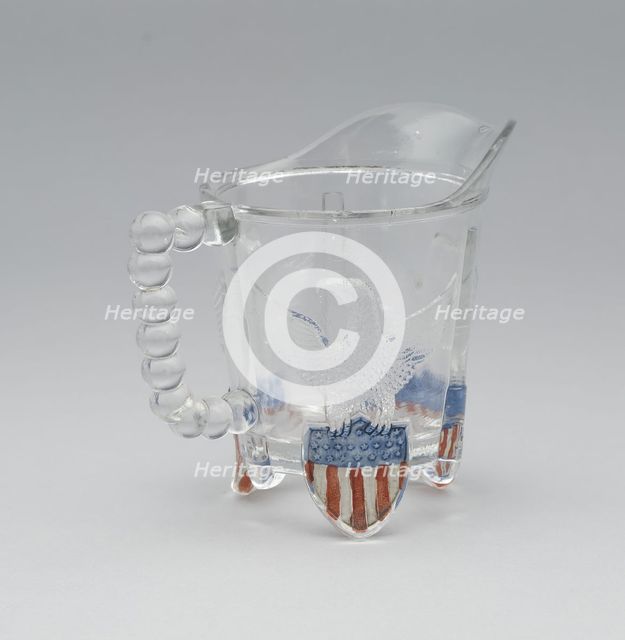 Bullet & Emblem pattern cream pitcher, 1870/1900. Creator: Unknown.