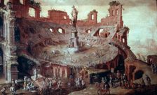 Bullfight a l’Antique 1552. Artist: Maerten van Heemskerck