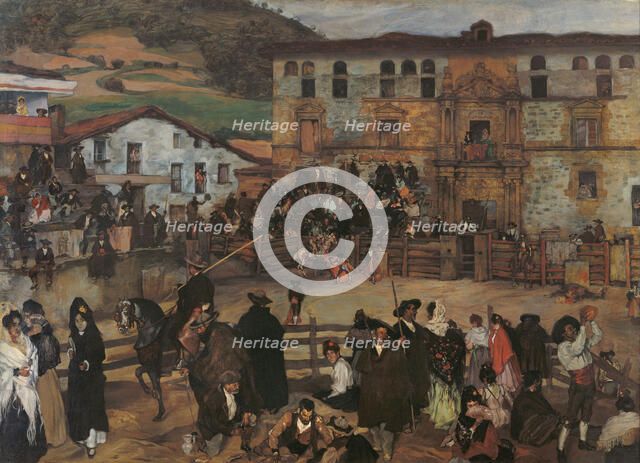 Bullfight in Éibar. Artist: Zuloaga y Zabaleto, Ignacio (1870-1945)