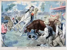 Bullfight incident, Arles, France, 1898. Creator: F Meaulle
