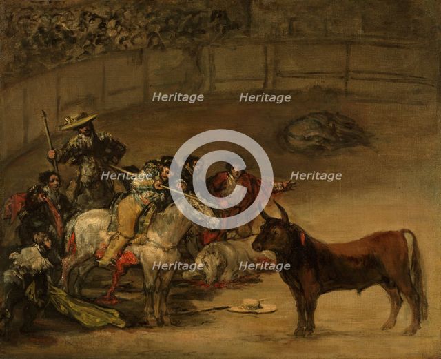 Bullfight, Suerte de Varas, 1824. Creator: Francisco Goya.