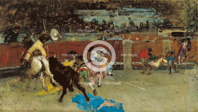 Bullfight. Wounded Picador. Artist: Fortuny, Marià (1838-1874)