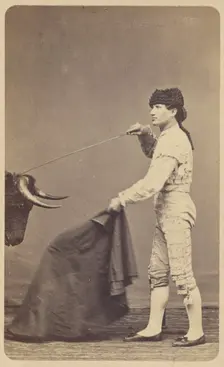 Bullfighter in studio, about 1865. Creator: Juan Laurent