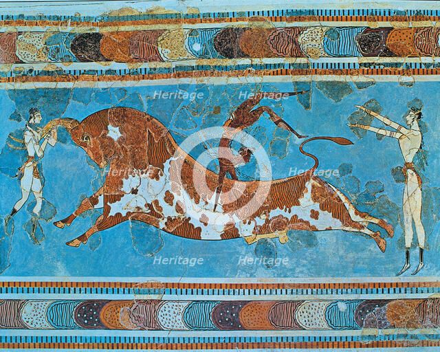  'Bullfighting', fresco in the palace of Knossos.