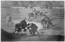Bullfighting, series of etchings by Francisco de Goya (1746-1828), plate 29, Pepe Illo haciendo …