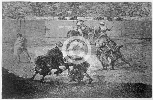 Bullfighting, series of etchings by Francisco de Goya (1746-1828), plate 29, 'Pepe Illo haciendo …