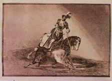 Bullfighting, series of etchings by Francisco de Goya. Plate 11: The Cid Campeador lancing anoth…