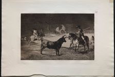Bullfights: The Celebrated Picador, Fernando del Toro, Draws the Fierce Beast on..., 1876. Creator: Francisco de Goya (Spanish, 1746-1828)