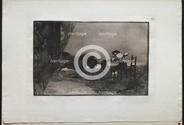 Bullfights: The Daring of Martincho in the Ring at Saragossa, 1876. Creator: Francisco de Goya (Spanish, 1746-1828).