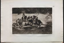 Bullfights: The Forceful Rendon Stabs a Bull with the Pique, From Which Pass he died..., 1876. Creator: Francisco de Goya (Spanish, 1746-1828)