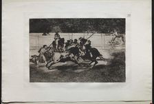 Bullfights: The Forceful Rendon Stabs a Bull with the Pique, From Which Pass he died..., 1876. Creator: Francisco de Goya (Spanish, 1746-1828)