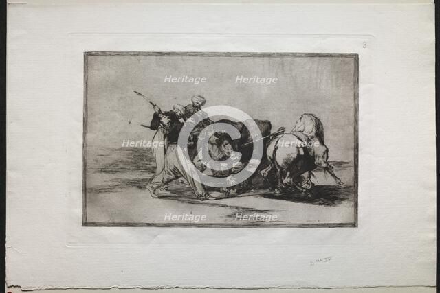 Bullfights: The Moors Settled in Spain, Giving Up the Superstitions of the Koran…, 1876. Creator: Francisco de Goya (Spanish, 1746-1828).