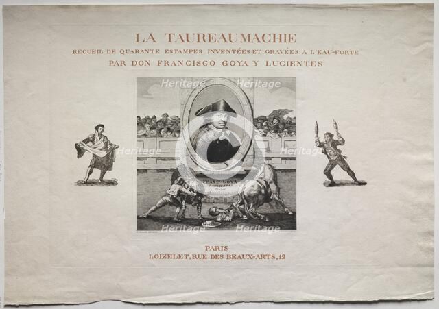 Bullfights: Title Page, 1876. Creator: Francisco de Goya (Spanish, 1746-1828).
