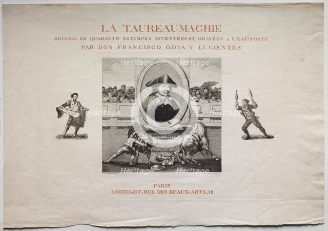 Bullfights: Title Page, 1876. Creator: Francisco de Goya (Spanish, 1746-1828).