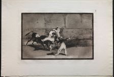 Bullfights: A Moor Caught by a Bull in the Ring, 1876. Creator: Francisco de Goya (Spanish, 1746-1828)