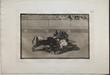Bullfights: A Picador is Unhorsed and Falls Under the Bull, 1876. Creator: Francisco de Goya (Spanish, 1746-1828)