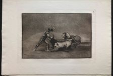 Bullfights: A Spanish Knight Kills the Bull After Having Lost His Horse, 1876. Creator: Francisco de Goya (Spanish, 1746-1828)