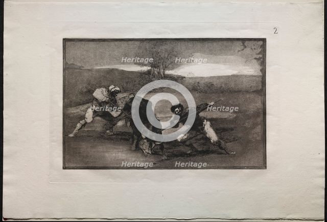 Bullfights: Another Way of Hunting on Foot, 1876. Creator: Francisco de Goya (Spanish, 1746-1828).
