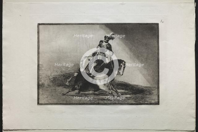 Bullfights: Charles V spearing a bull, 1876. Creator: Francisco de Goya (Spanish, 1746-1828).