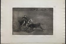 Bullfights: Manly Courage of the Celebrated Pajuelera in (the Ring) at Saragosa, 1876. Creator: Francisco de Goya (Spanish, 1746-1828)