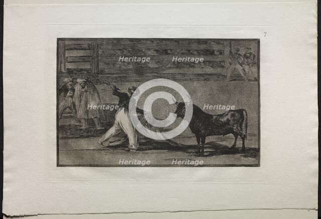 Bullfights: Origin of the Harpoons or Banderillas, 1876. Creator: Francisco de Goya (Spanish, 1746-1828).