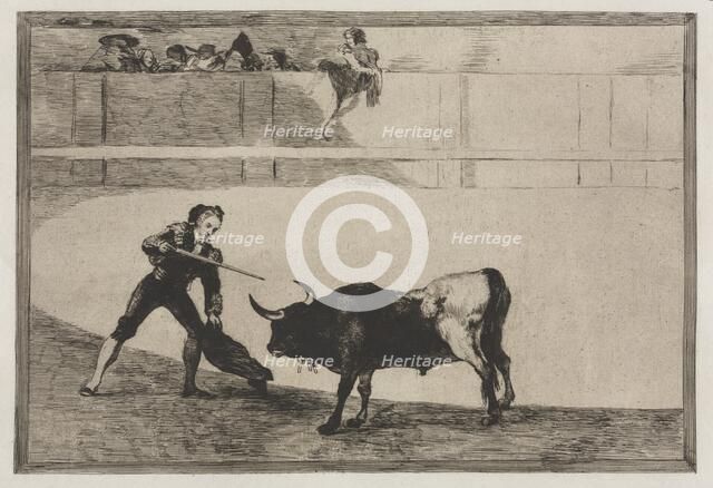 Bullfights: Pedro Romeo Killing the Halted Bull, 1876. Creator: Francisco de Goya (Spanish, 1746-1828).