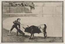 Bullfights: Pedro Romeo Killing the Halted Bull, 1876. Creator: Francisco de Goya (Spanish, 1746-1828)