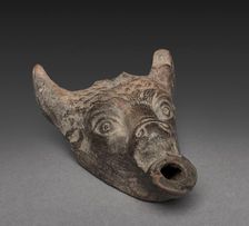 Bull's-head Lamp, 1st Century BC - 1st Century AD. Creator: Unknown