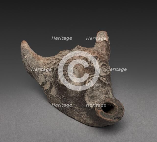 Bull's-head Lamp, 1st Century BC - 1st Century AD. Creator: Unknown.