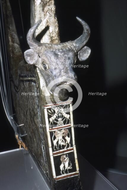 Bull's Head on Sounding Box of Harp, Royal Tombs of Ur, c2500 BC. Artist: Unknown.