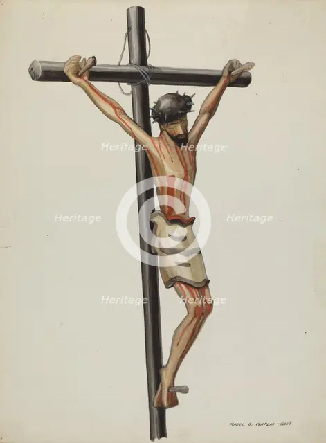 Bulto, Crucifix, c. 1937. Creator: Majel G. Claflin.