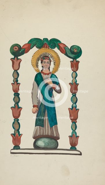 Bulto-Figure of Saint, 1935/1942. Creator: E. Boyd.