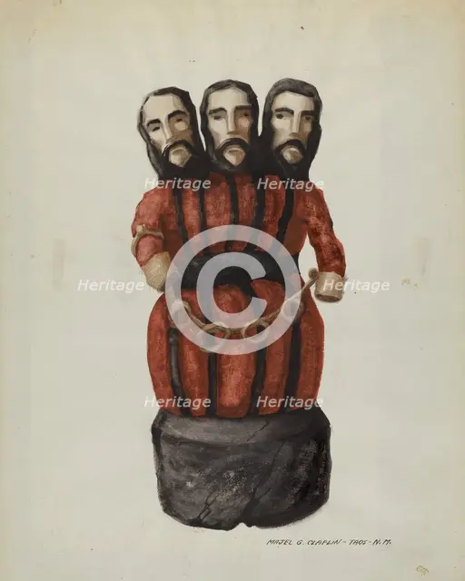 Bulto:"Holy Trinity", c. 1937. Creator: Majel G. Claflin.